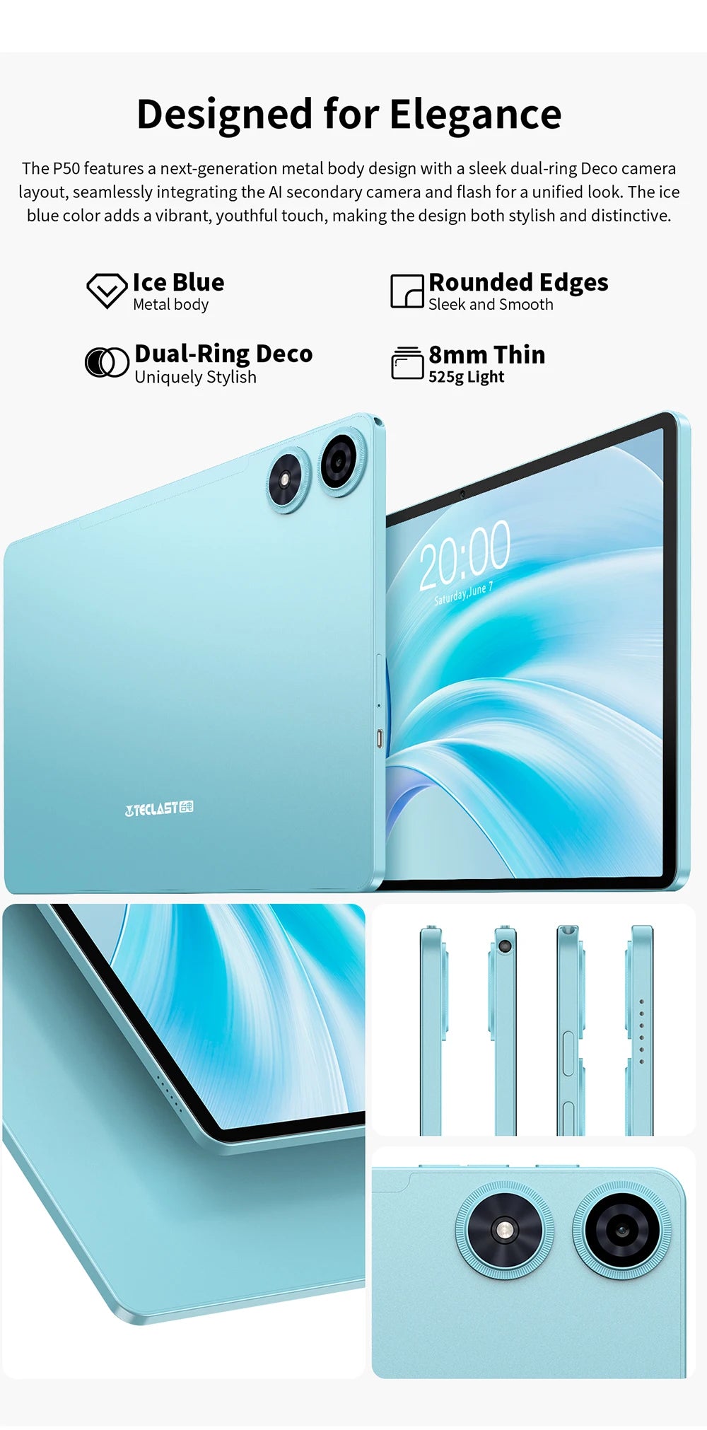 Teclast P50 2025 Android 15 Ταμπλέτα με οθόνη IPS 11"