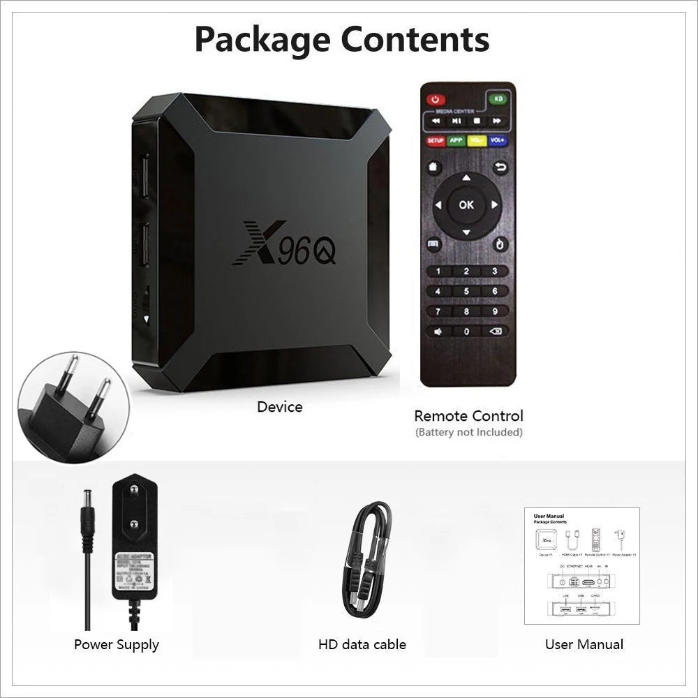 TV Box X96Q Smart Android 10 TV Box 2GB 16GB Allwinner H313 Quad Core 4K Home Theater Fast Set Top Box Media Player