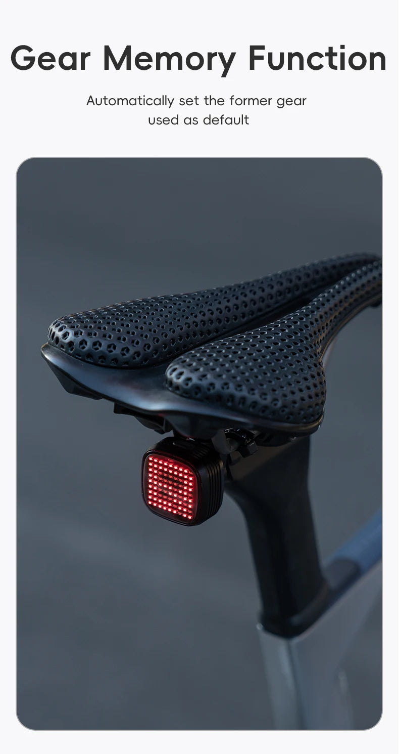 Smart Bike Rear Light with Brake Sensing & Sync Mode