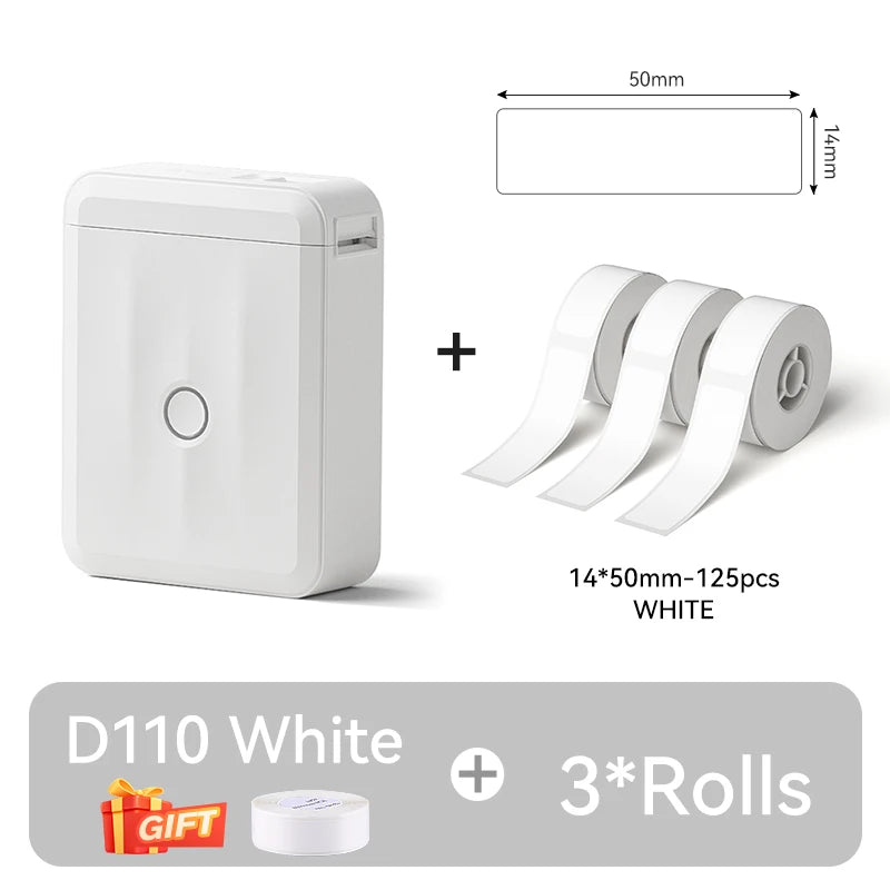 D110 Upgraded Version Thermal Label Printer Mini Portable Smart Label Maker With Tape