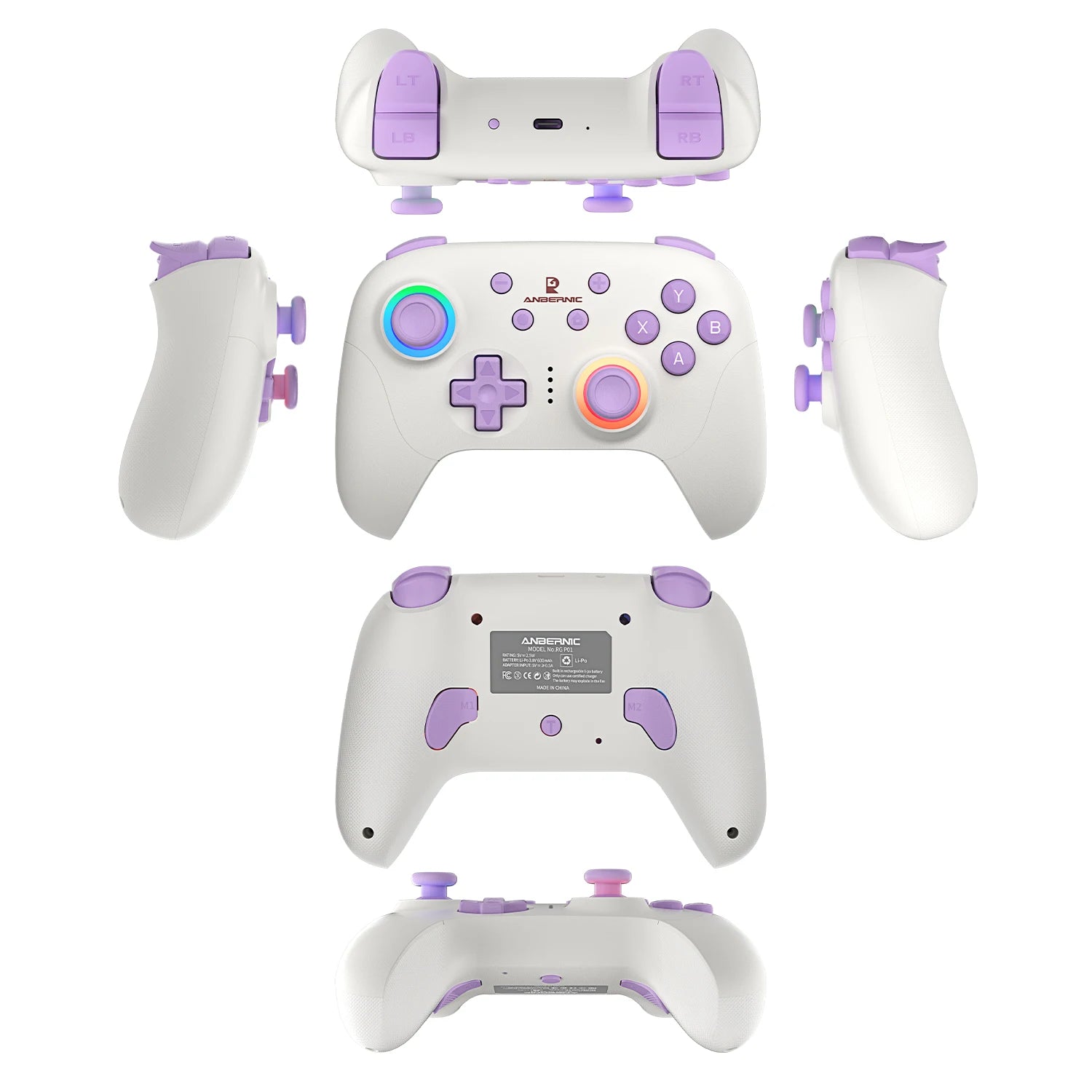 Wireless Gaming Controller with Hall Effect Triggers and Joysticks