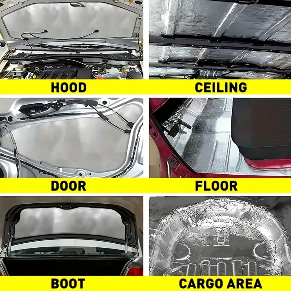 50PCS Value Pack Car Soundproof Insulation Mat for Vehicles Heat Shield Self Adhesive Noise Deadening Pad for Door Roof Engine