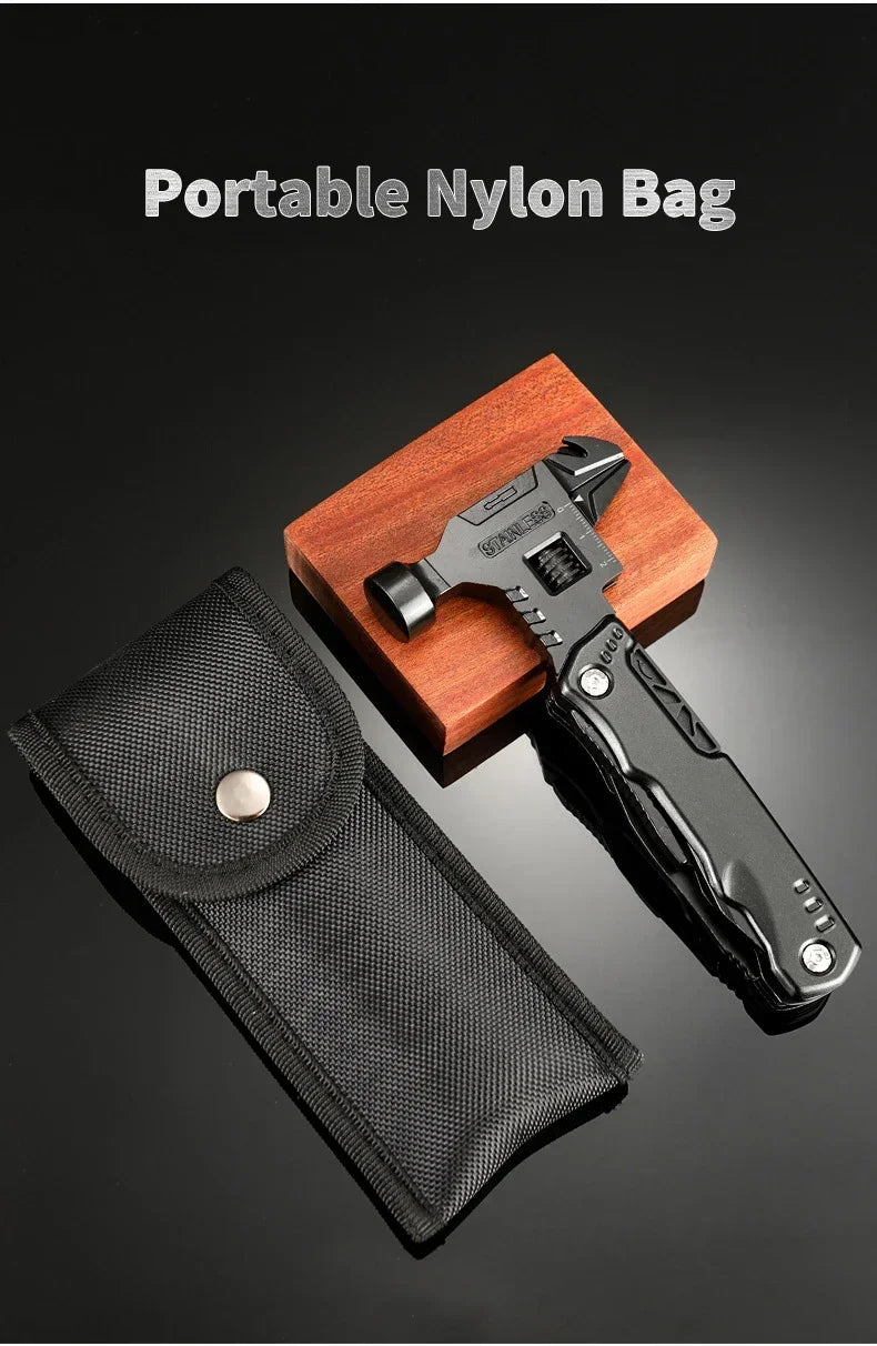 Hammer, Wrench and Pliers Multitool with Sheath