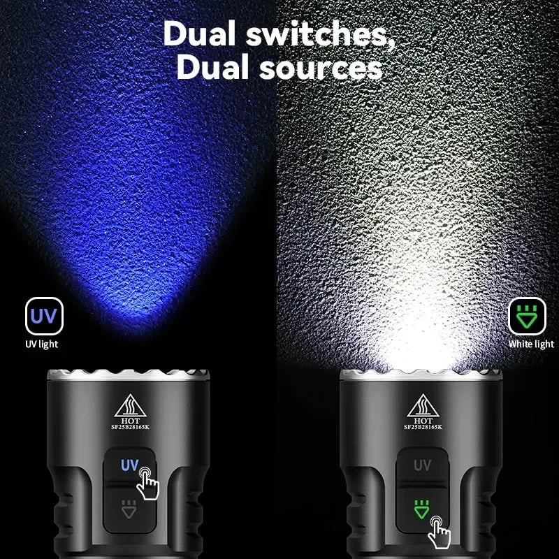 Lampe de poche Sofirn SR23 3300LM à double lumière avec UV 365nm USB-C