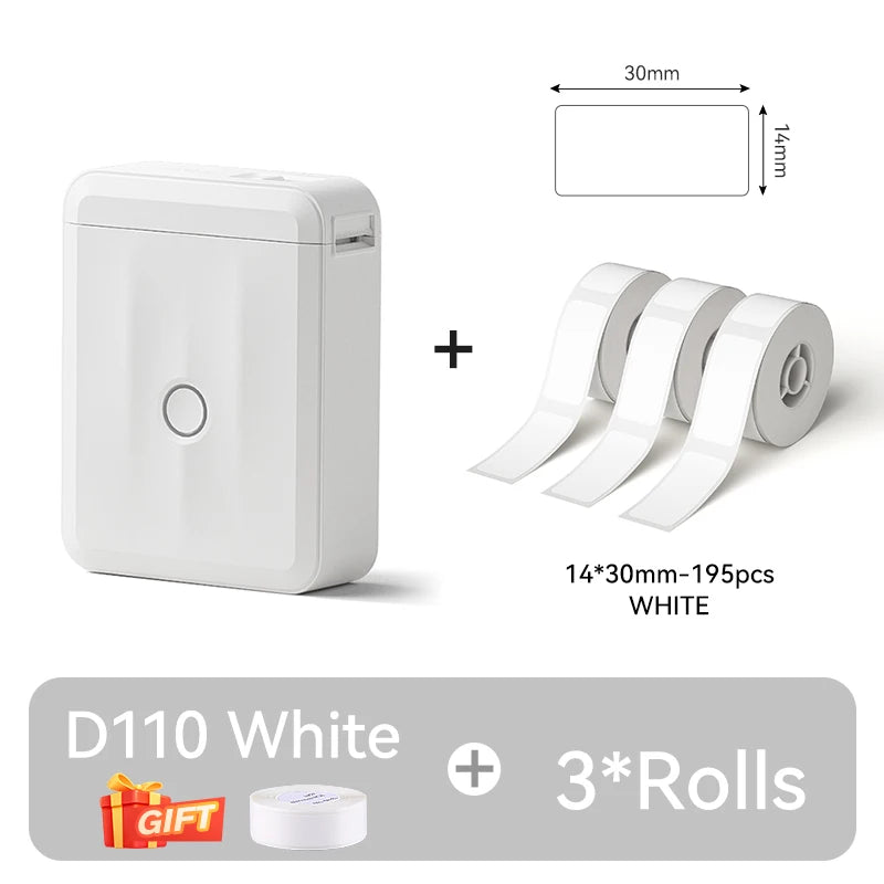 D110 Upgraded Version Thermal Label Printer Mini Portable Smart Label Maker With Tape