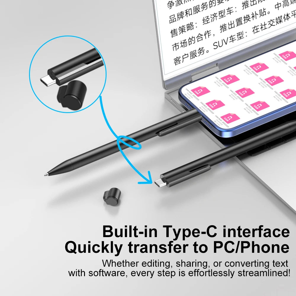 Famue Digital Voice Recorder Professional Activated By Voice MiNi Pen-Style Directly Connects to Phone for File Transfer 64G