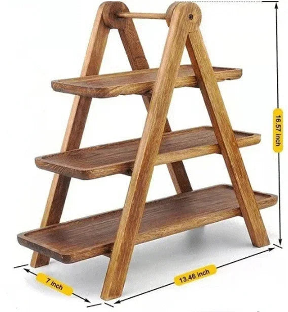 3-Tier Wooden Display and Serving Stand