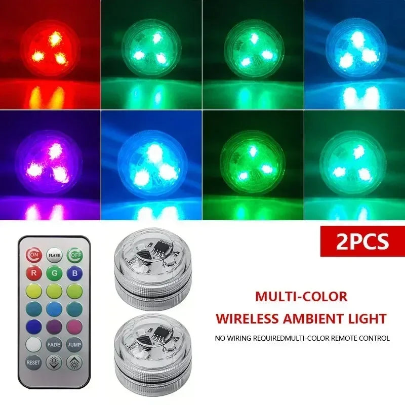 Wireless RGB LED Ambient Light with Remote, IP68 Rated