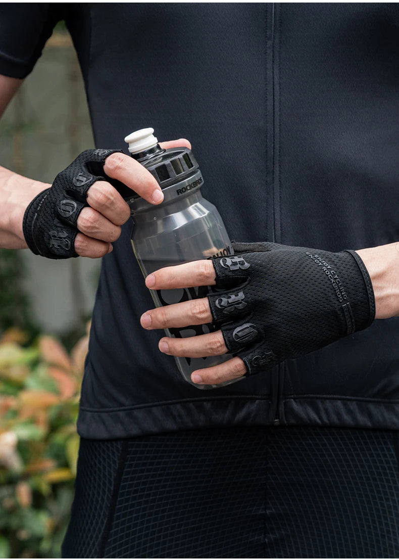 ROCKBROS Half Finger Cycling Gloves Breathable Shock Absorbing Fit