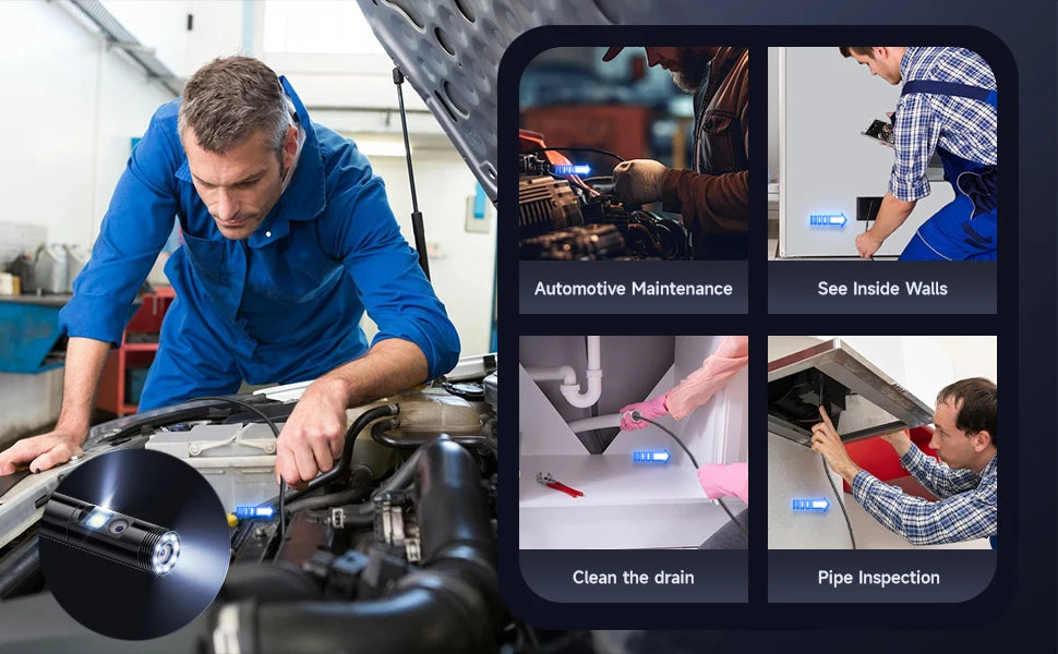 Single/Dual Lens Endoscope Camera with LED Lights
