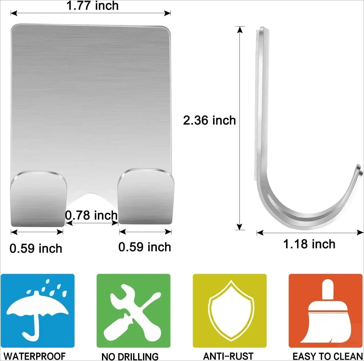 2pcs Razor Holder Stainless Steel Men Shaving Shaver Razor Stand Shelf Shaving Razor Storage Rack Bathroom Hook Organizer 