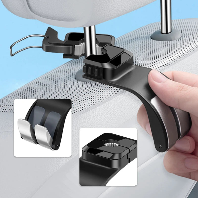 SEAMETAL Car Headrest Hook 25KG Large Load-Bearing Car Rear Seat Hanging Hook Foldable Design Universal Stable Seat Back Hanger