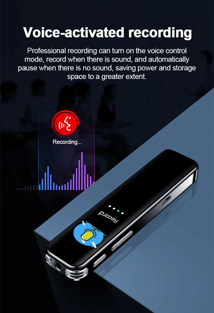 Voice Activated Recorder  Professional color screen Digital Audio Sound Recording Device Dictaphone STTWUNAKE 