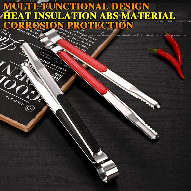 Pinça para churrasco coreano, pinça para alimentos em aço inoxidável, espessada, para buffet, morangos e pão, uso comercial