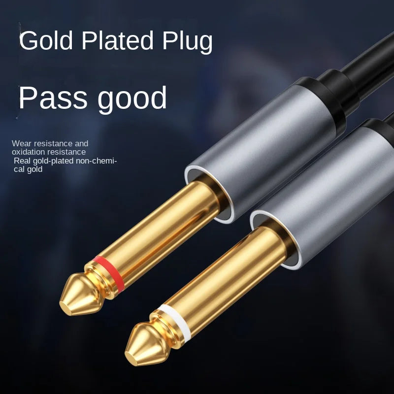Dual 6.35mm Audio Cable, 3.5mm/USB-C Source Options