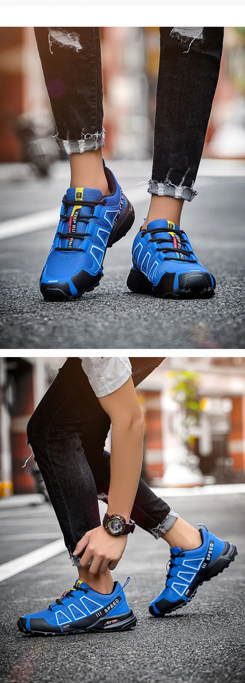 Men‘s Waterproof Hiking Shoes Outdoor Trainers Lace-up Climbing Shoes Women Trekking Sneakers Anti-slip Hunting Tactical Sneaker 