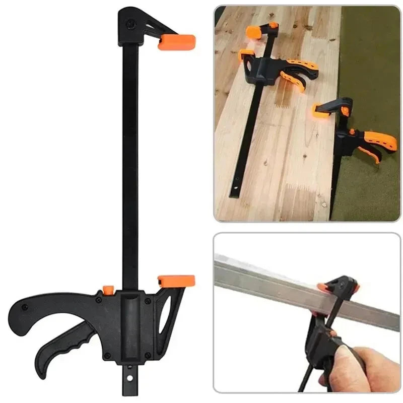 Serre-joint rapide de menuiserie de 4 pouces, serre-joint en F, outil de fixation de planches en bois, ensemble d’outils de menuiserie à main