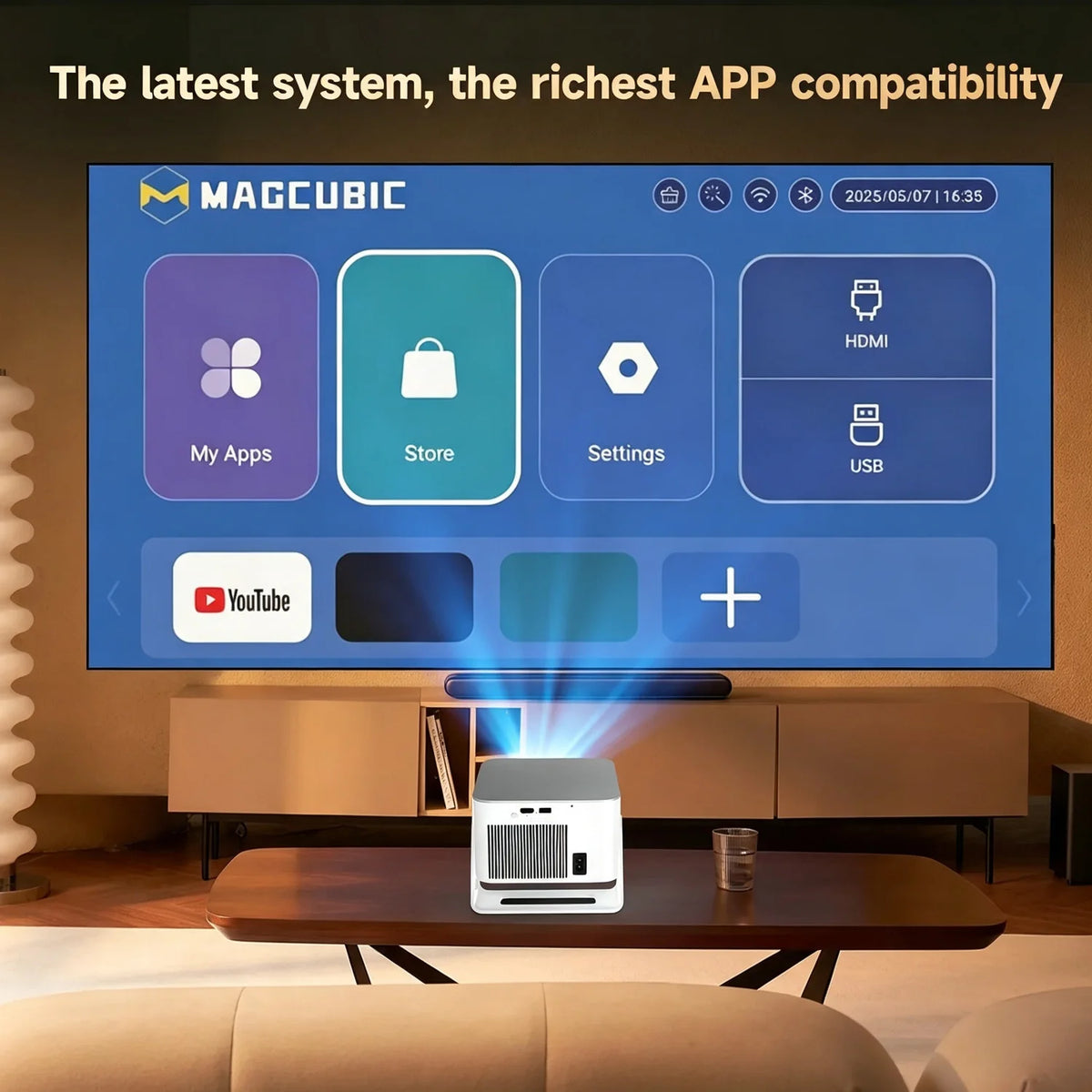 Magcubic HY350Max 900ANSI Android 14 Auto Focus Projector  Support 8K Native 1080P with Wifi6 BT5.4 16G Allwinner H726 Portable