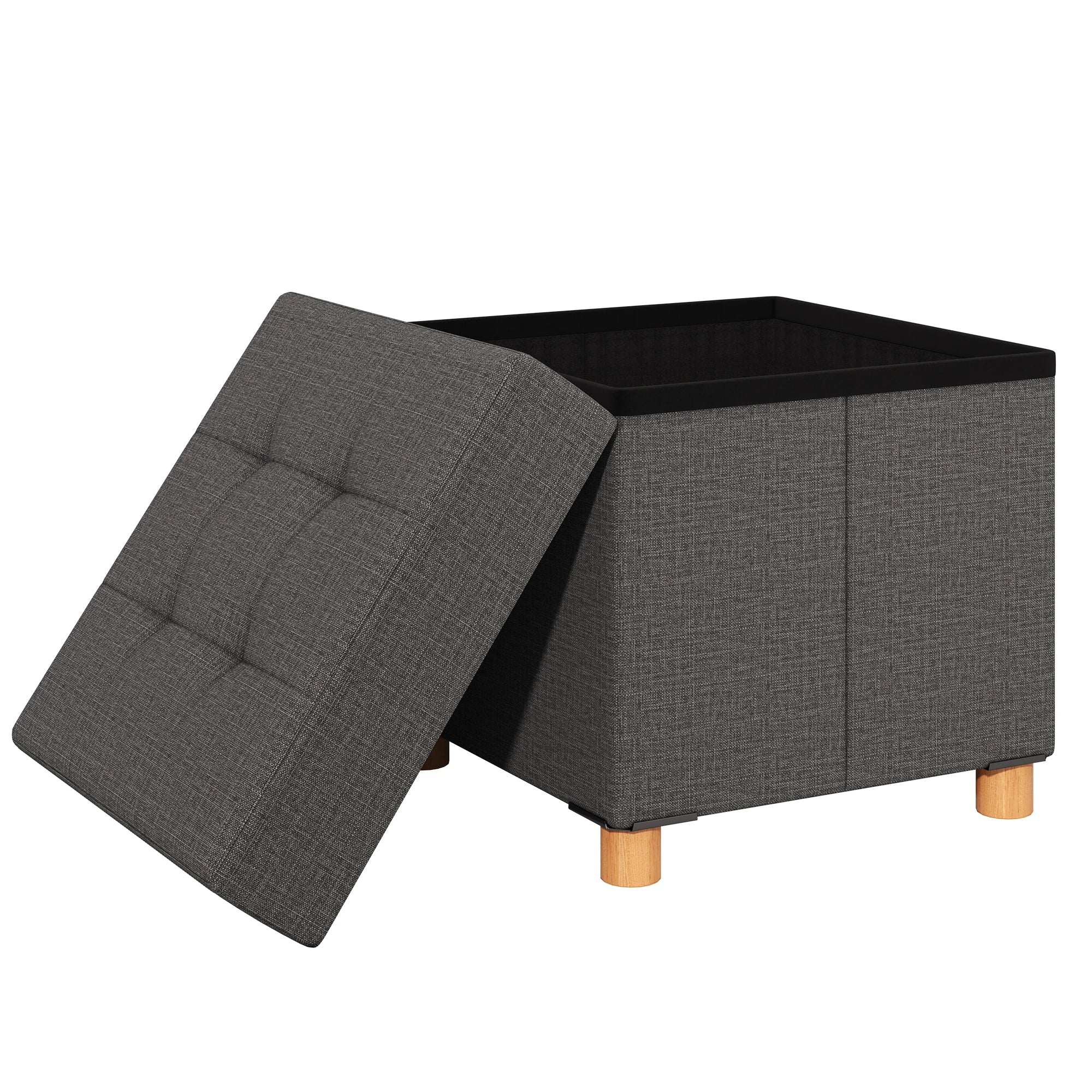 15" Cube Storage Ottoman Bench with Hidden Storage & Seating