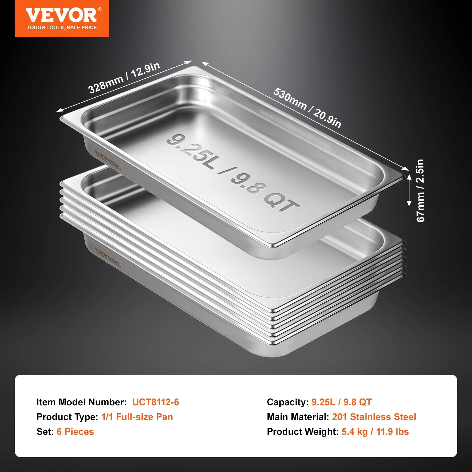 Stainless Steel Steam Table Pans Set with Lids for Catering & Food Service