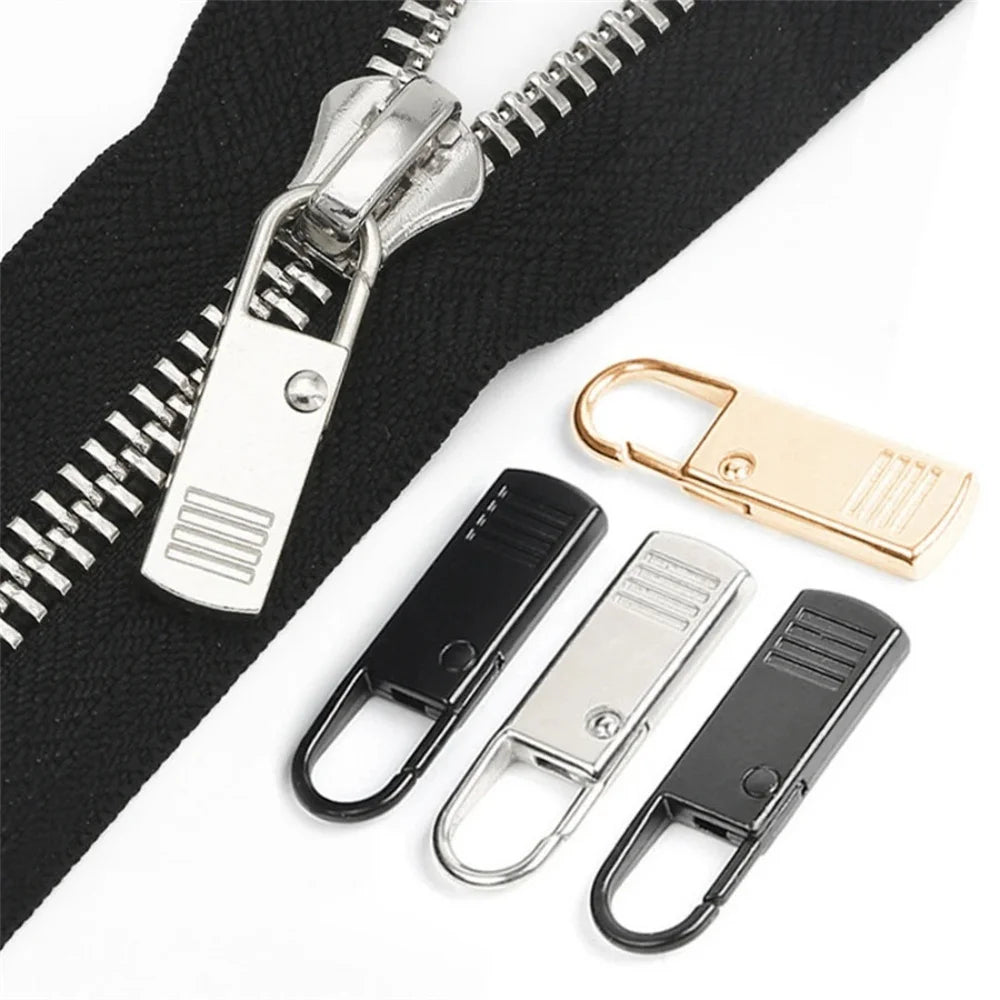 5-Piece Detachable Black Zipper Pull Set