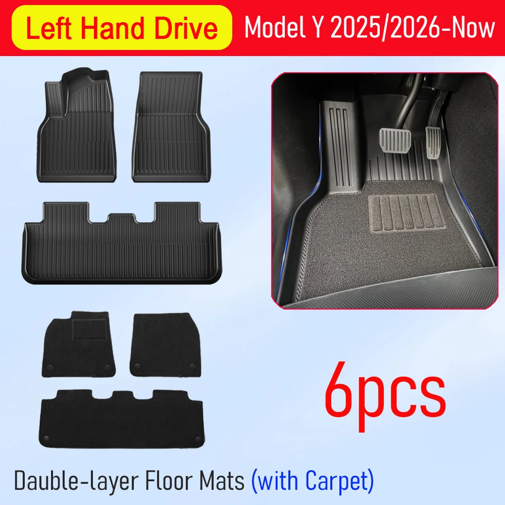 Tesla Model Y All-Weather Floor Mats and Cargo Protectors