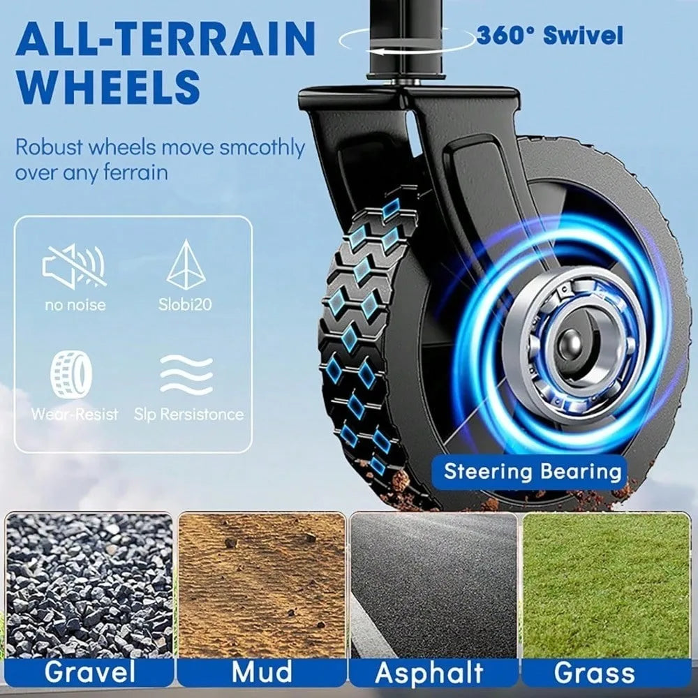 Heavy Duty Folding Utility Wagon Cart with All Terrain Wheels Collapsible for Beach Camping Garden - Portable Travel Wagon