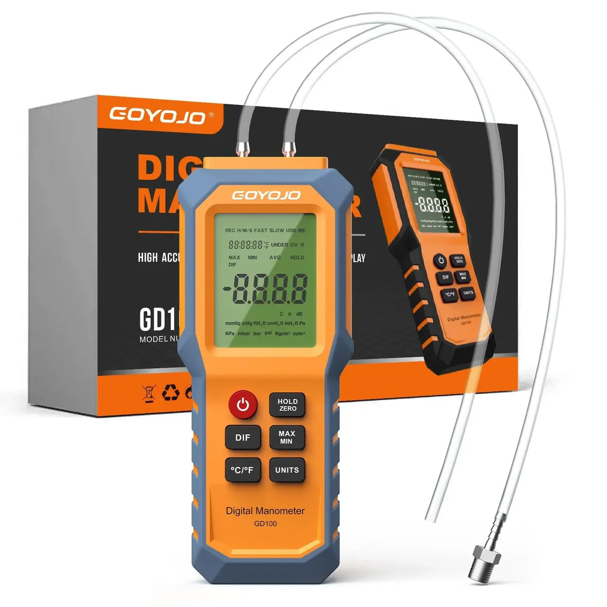 GD100 Digital Differential Pressure Manometer