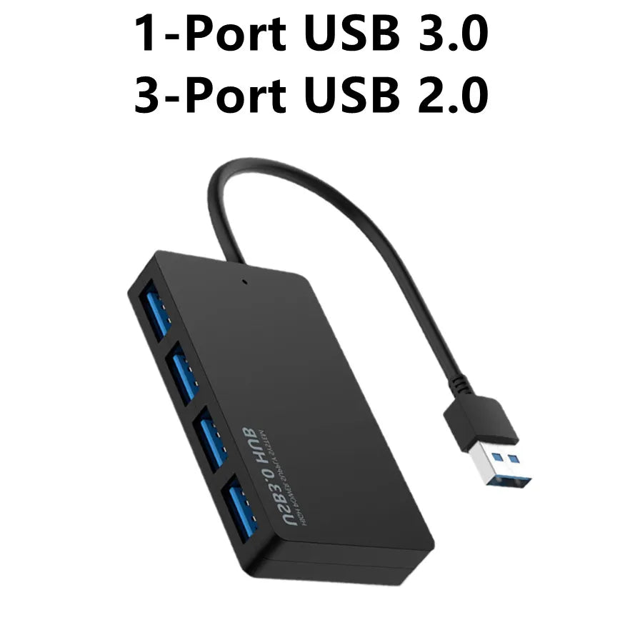 4-Port USB 3.0 Hub for Laptop, PC and Console