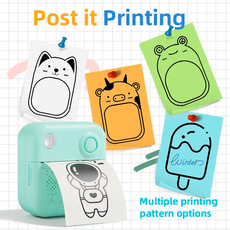 Thermal Laber Printer MINI Wirelessly BT 203dpi Photo Label Memo Wrong Question Printing With USB Cable Imprimante Portable