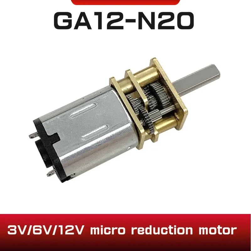 Motorreductor metálico miniatura N20 de CC de 3V/6V/12V con rueda dentada, motores de CC de 15/30/50/60/100/200/300/500/1000RPM