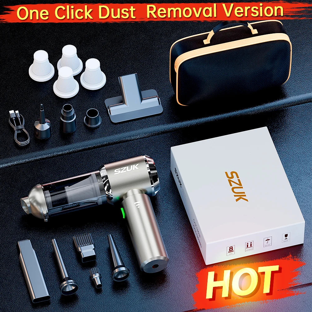 SZUK C012MAX Car Vacuum Cleaner Strong Suction Cleaning Mini Machine Wireless Portable Handhled Blower Machine Home Appliances 