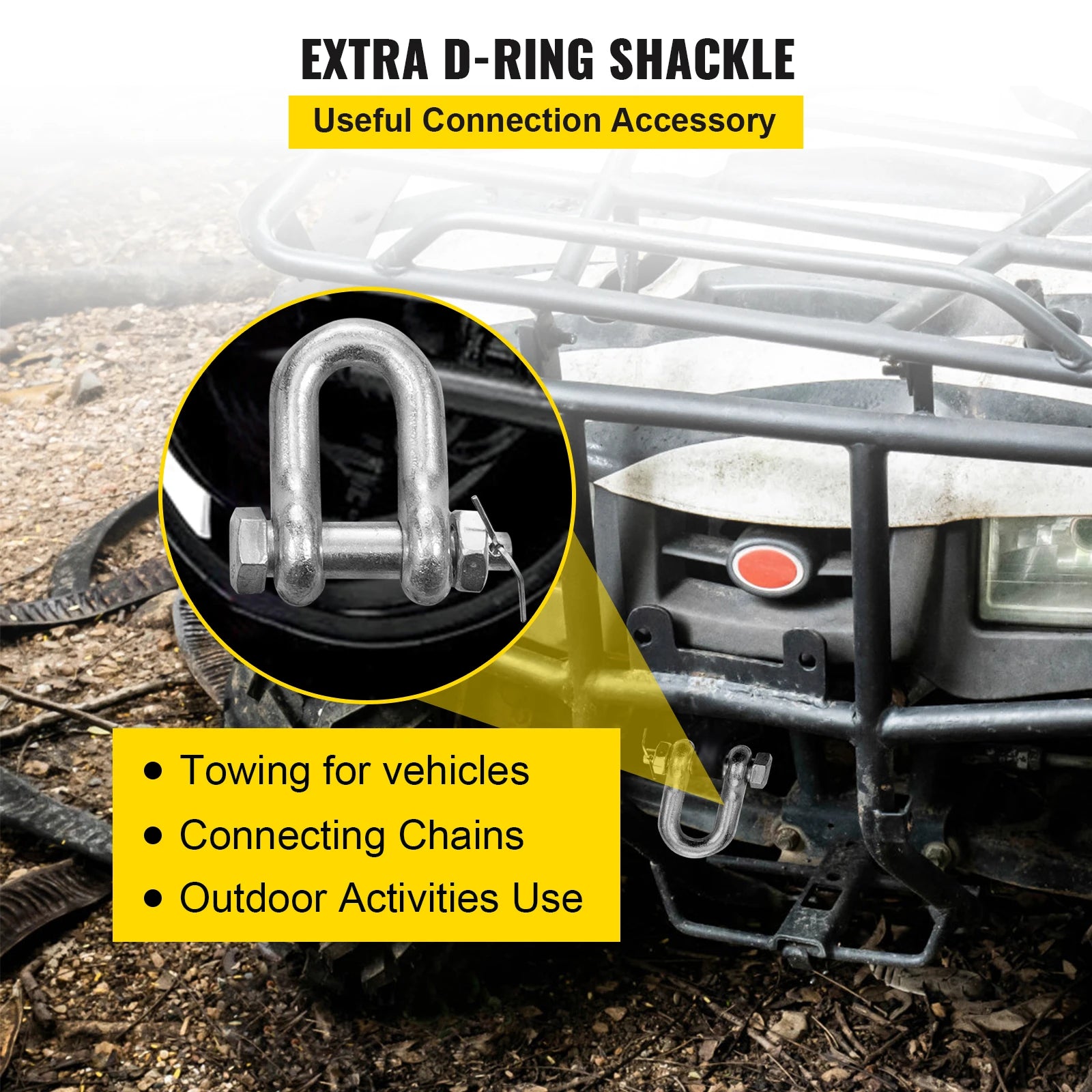 G80 J Hook V-Bridle Tow Chain 5/16in x 10–11.5ft 9260 lbs