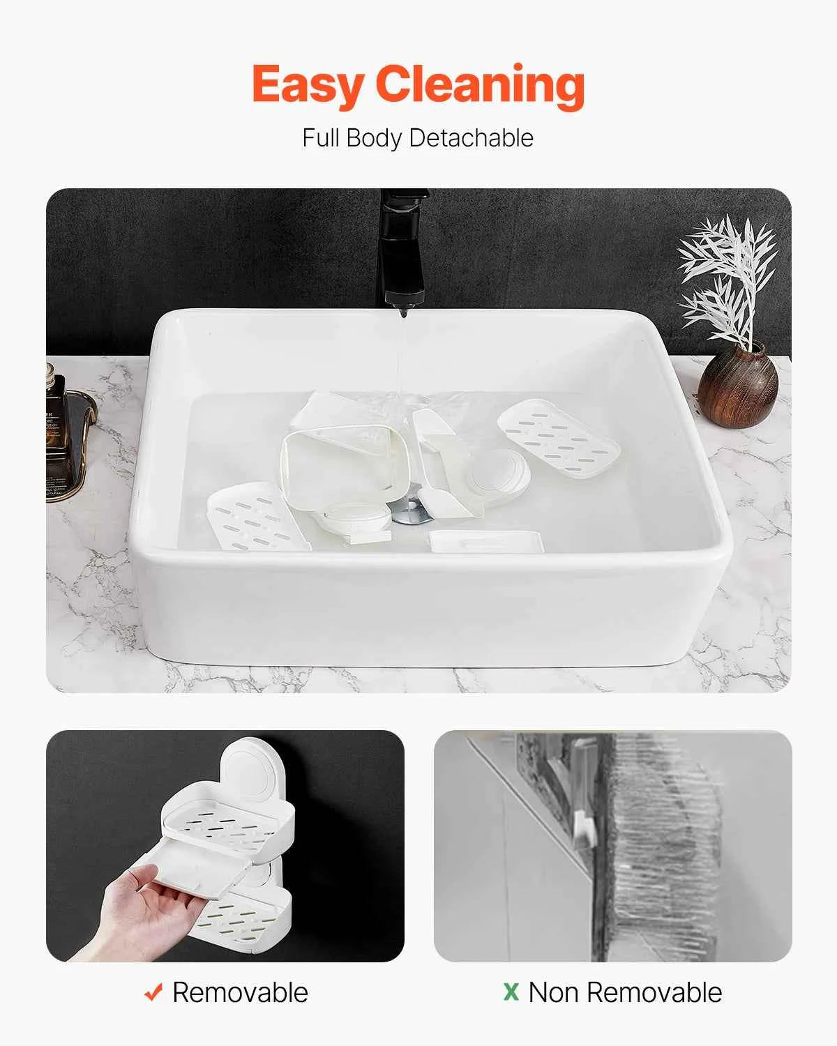 Double Layer Wall Mounted Soap Holder with Suction Cup
