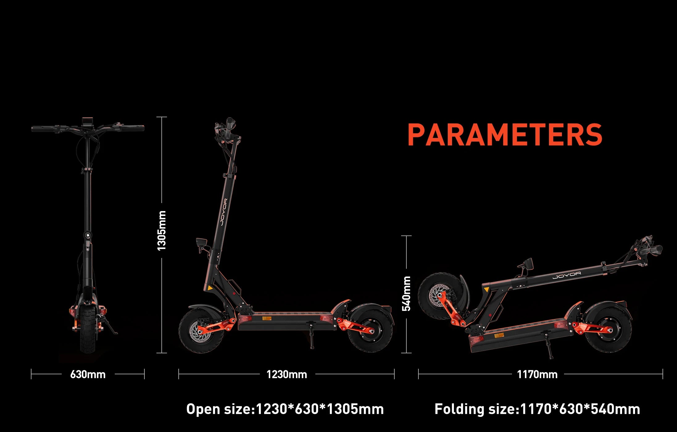 JOYOR T10 Adult Electric Scooter with Dual 1000W Motors