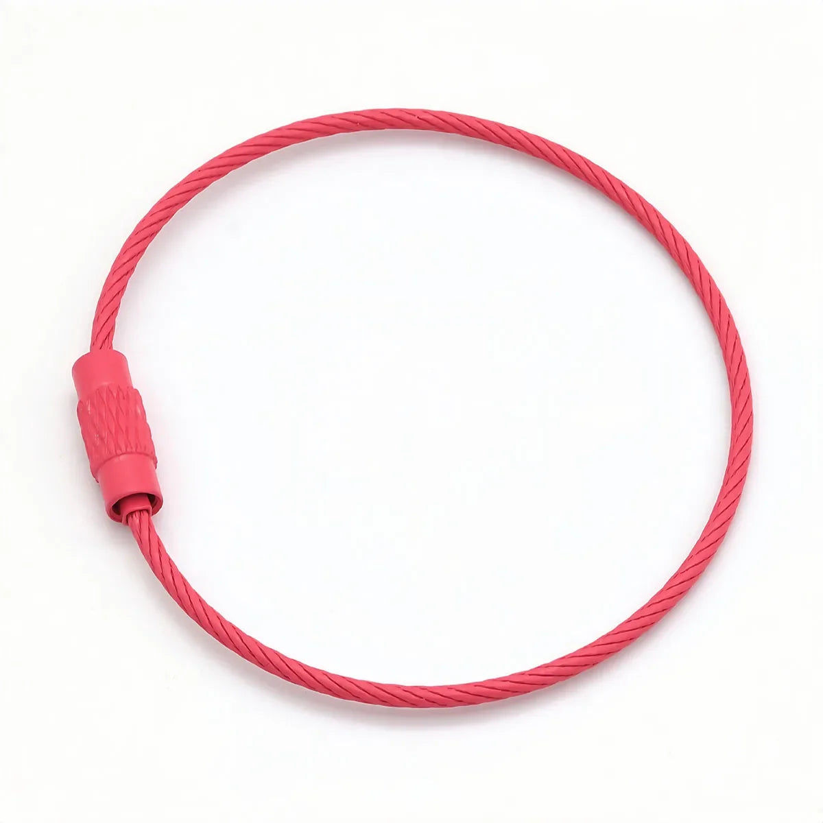 5/10pcs Stainless Steel Wire Keychain Ring Key Keyring Circle Rope Cable Loop Outdoor Camp Luggage Tag Screw Lock Gadget