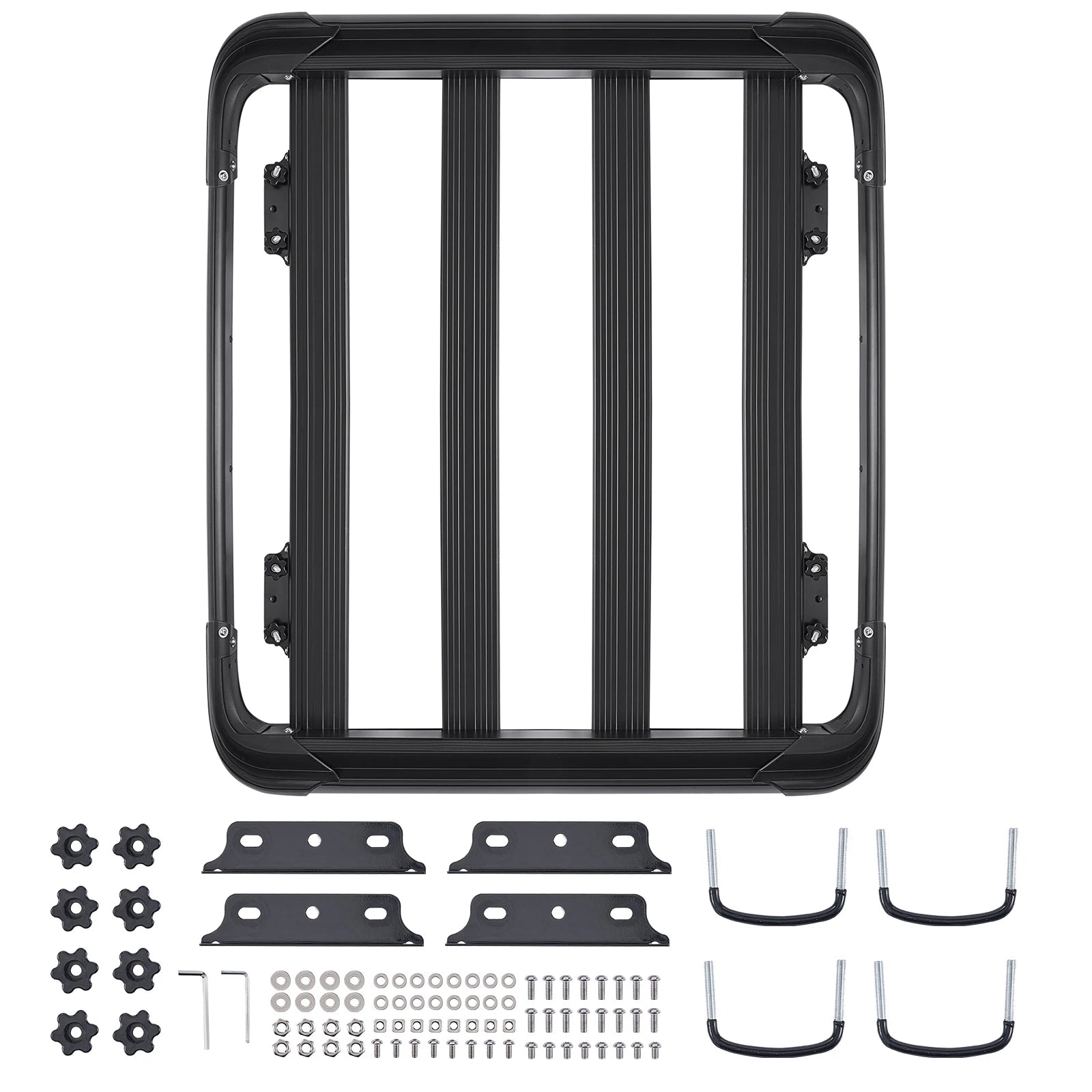 SucceBuy Roof Rack Cargo Carrier 48x40x5.6“ Universal Rooftop Cargo Basket Car Top Luggage Holder Anti-Rust Alloy Steel for Car