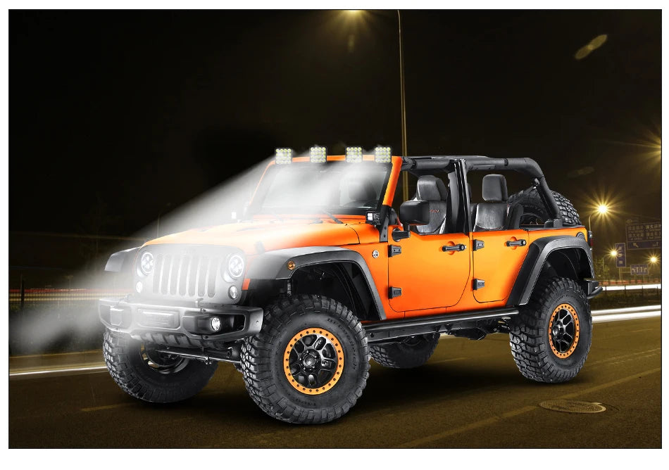 1 UNID Barra de Luz LED 12V Mini Luz de Trabalho LED Holofote Off Road para Jeep Caminhão 4X4 Carro SUV ATV Faróis LED Barra