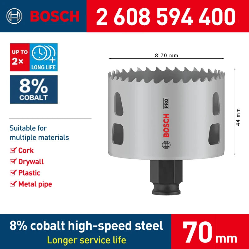 Bimetalová děrovka Bosch, 14-76 mm, kobalt