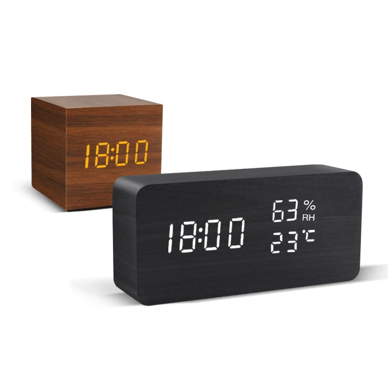 LED Digital Alarm Clock with Sound-Activated Display