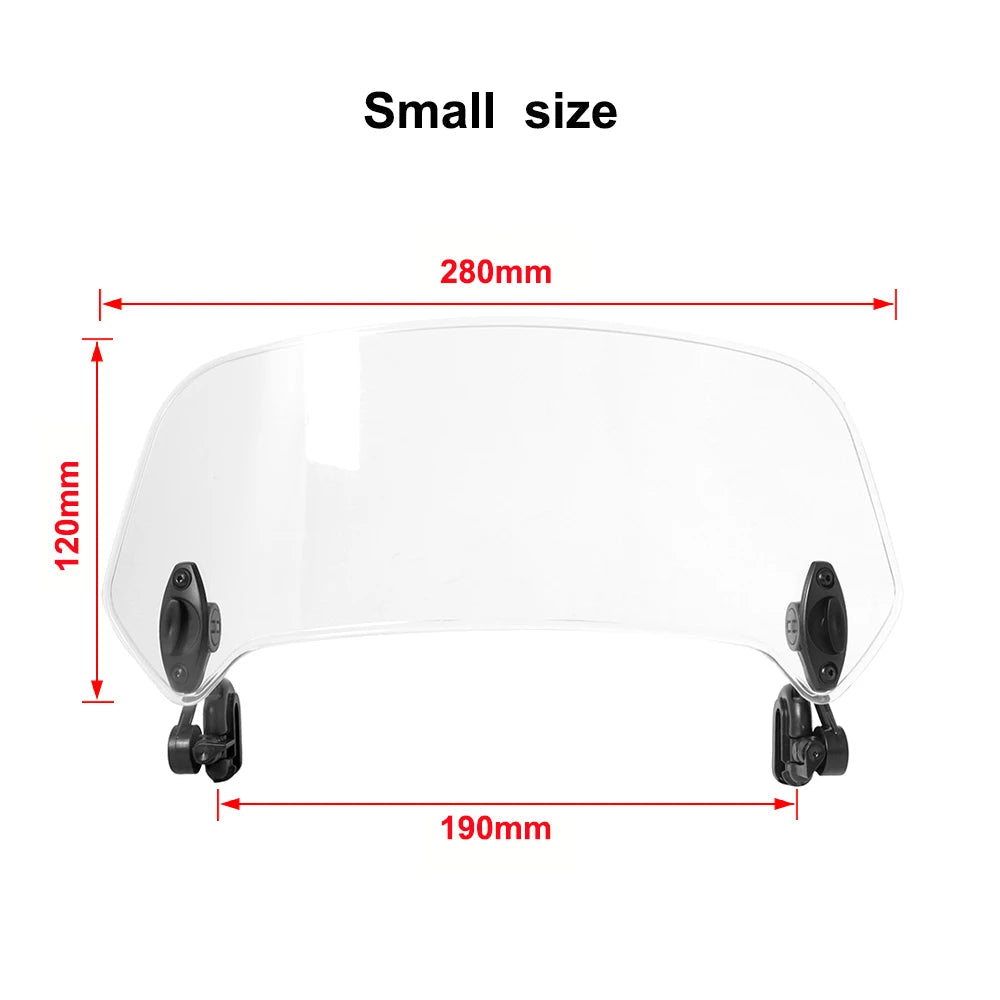Motorcycle Universal Windshield Extension Adjustable Spoiler Clamp-On Windscreen Deflector For BMW Kawasaki Yamaha Honda Suzuki 