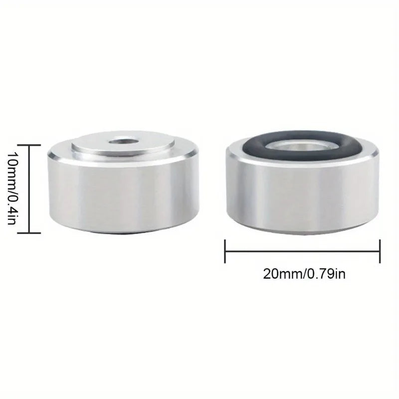 Set van 4 aluminium isolatievoetjes voor luidsprekers