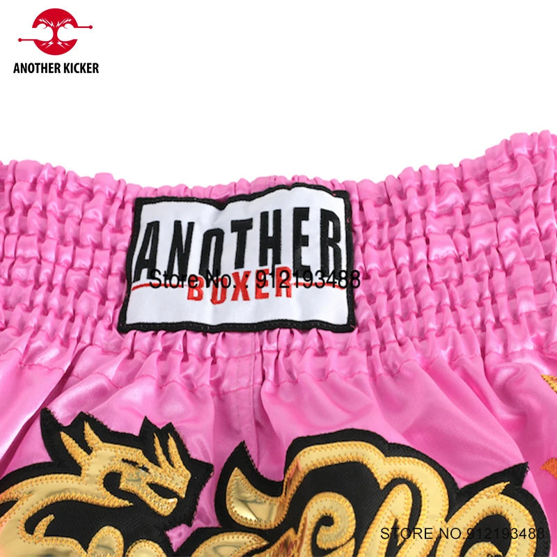 Muay Thai Shorts 2024 New Boxing Shorts Women Men Child Embroidery Kickboxing Training Pants Sanda Martial Arts Fight Equipment 