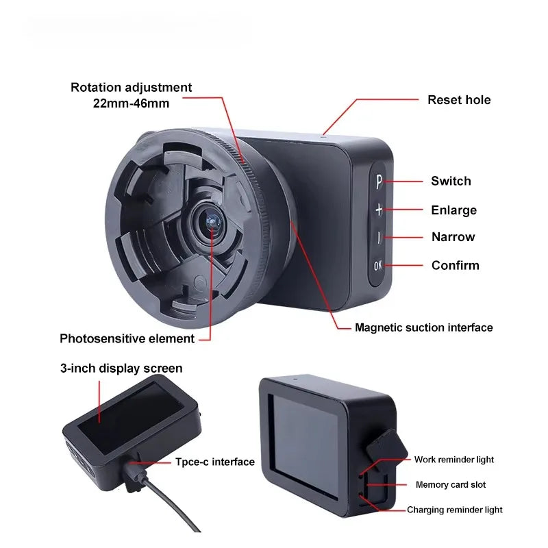 Oculaire de télescope 4K Caméra pour l’astronomie Écran couleur 3 pouces Oculaire électronique Astrophotographie Planétaire et Observation des oiseaux