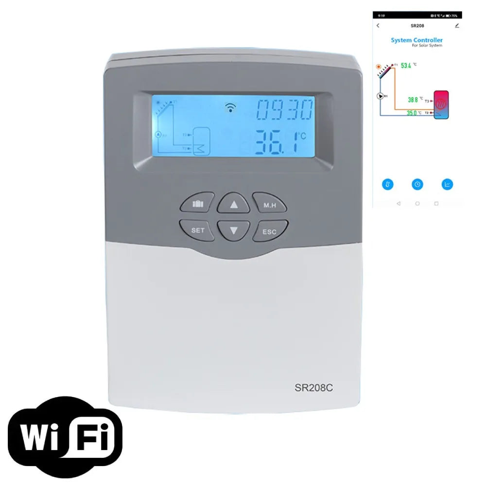 SR208C Solar Water-Heater Controller - Wi-Fi Option