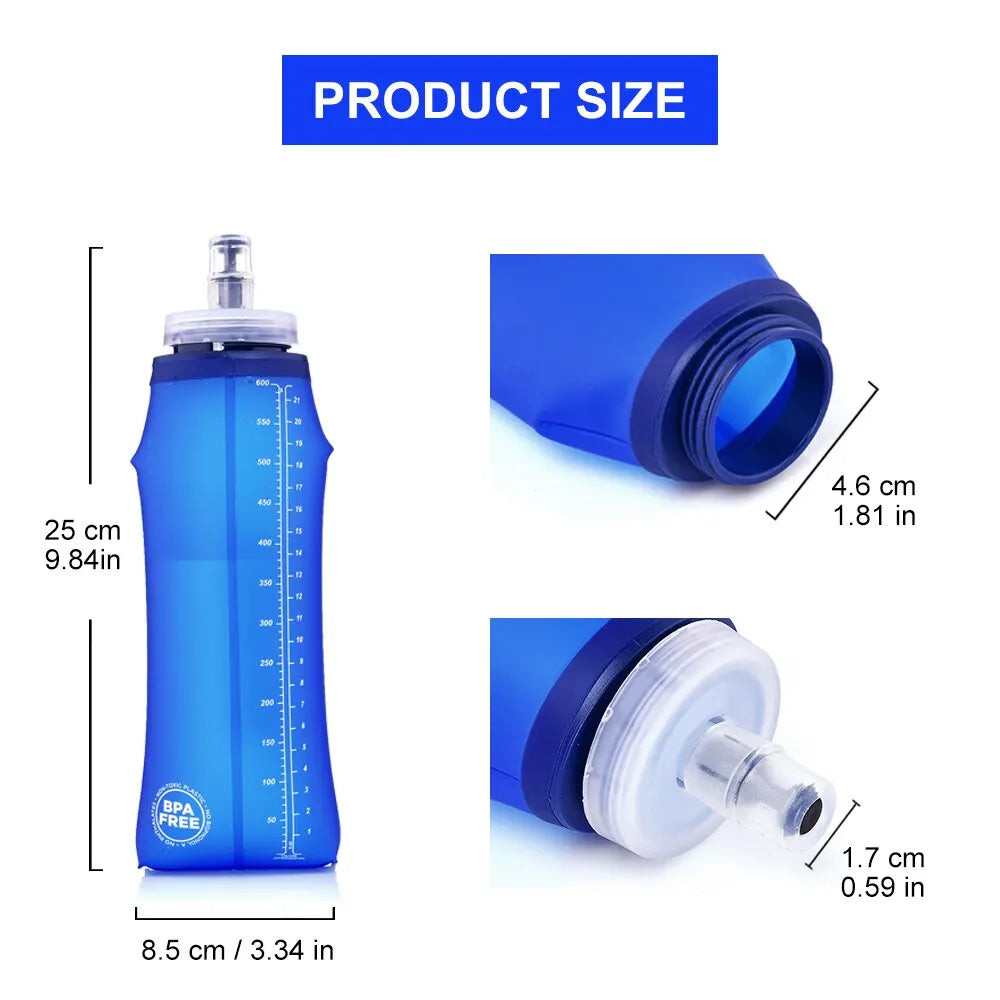 Soft Water Bottle Foldable Flask for Outdoor Sports