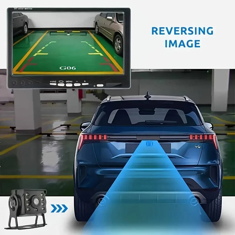 Universal Rearview Camera System for Trucks,  Night Vision Reversing Camera And a 7-Inch Monitor for Parking Assistance