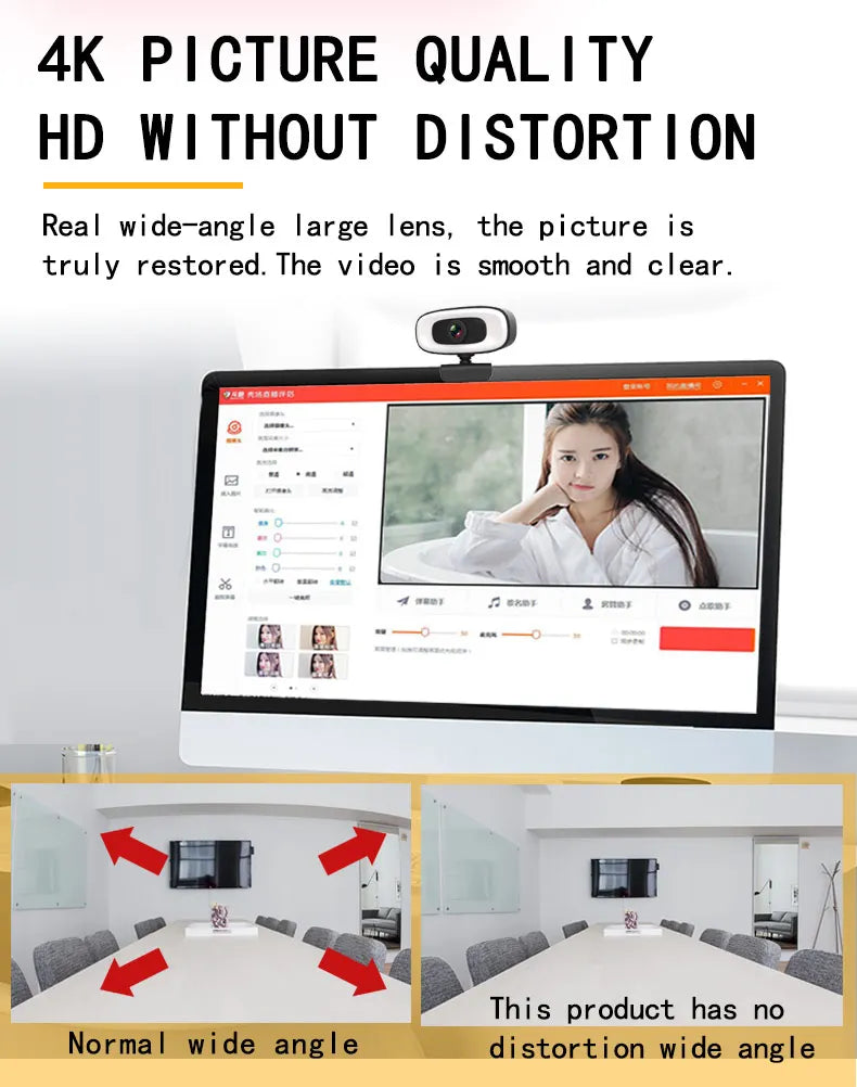 Webcam 4K 1080P Mini Camera 2K Full HD Webcam With Microphone 15-30fps USB Web Cam For Youtube PC Laptop Video Shooting Camera