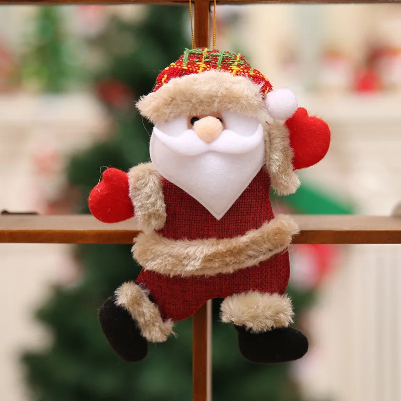 4pcs Merry Christmas Ornaments DIY Xmas Gift Santa Claus Snowman Tree Pendant Doll Hang Decoration for Home Noel Natal New Year 