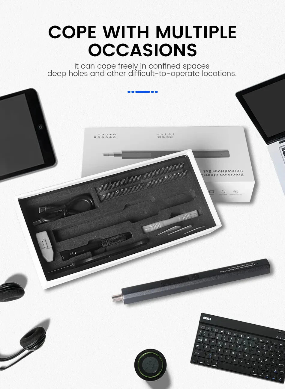 Cordless Electric Screwdriver Set 12/39/50 in 1 Precision Power Tool Magnetic Screw Driver Bit Fast Charging Repair Tool Kit 